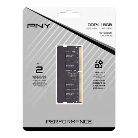 PNY 8GB Notebook DDR4 3200MHz CL20 MN8GSD43200-SB
