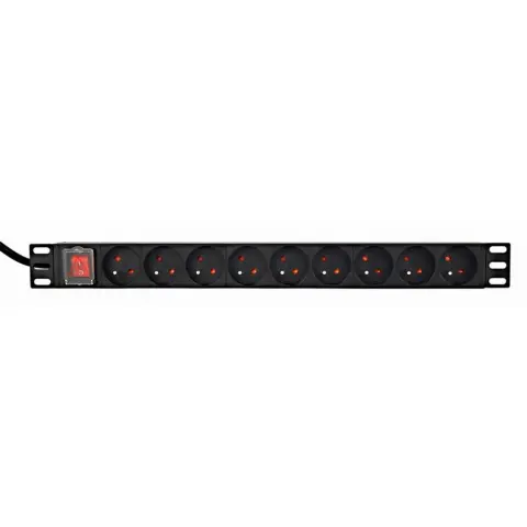 GEMBIRD Razdelilnik 8 vtičnic s stikalom 3m črn EG-PDU-9F2F