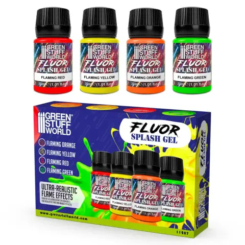 GREEN STUFF WORLD Fluor Splash Gel splashing liquid effect paint set 30ml x4 GSW11287
