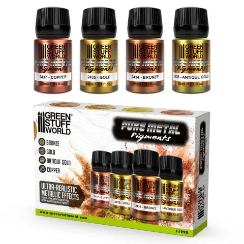 GREEN STUFF WORLD Pure Metal Pigments készlet 30ml 4 darabos GSW11290