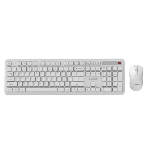 GEMBIRD KBS-WPS-01 Slim Pro Wireless Combo US Angol fehér KBS-WPS-01-W