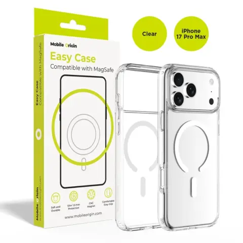 MOBILE ORIGIN Hybrid MagSafe tok iPhone 17 Pro Max / iPhone 18 Pro Max átlátszó MO-HYCL-IP17PM