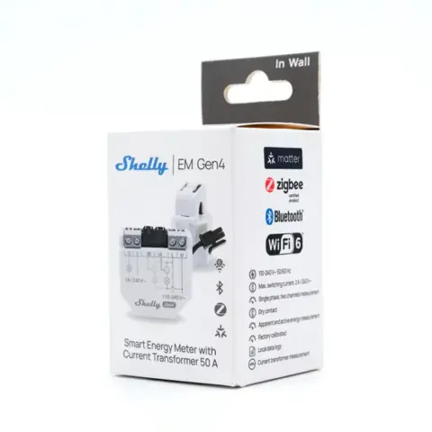 SHELLY EM Gen4 egyfázisú mjerač protoka 50A Zigbee Matter S4EM-002CXCEU ALL-REL-EM50-R4