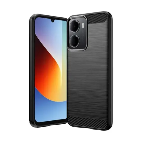 GIGAPACK Szilikon telefonvédő légpárnás sarok szálcsiszolt karbon minta Xiaomi Redmi A7 Pro 4G fekete GP-187059