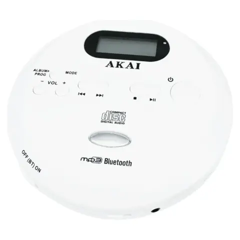 AKAI Hordozható Bluetooth CD-lejátszó LCD ESP 8h USB-C ACDP-100