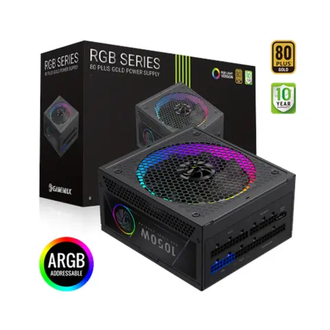 GAMEMAX RGB 1050G Tápegység 1050W Gold Full Modular Fekete