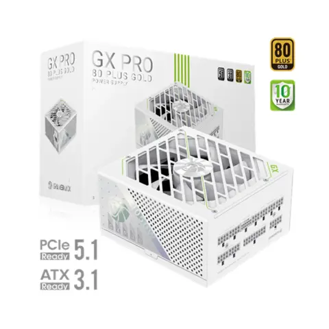 GAMEMAX GX PRO 1050G Tápegység 1050W Gold Fehér Full Modular GX PRO 1050G WH