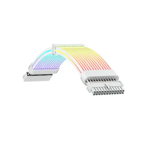 GAMEMAX Power supply extension cable 24-pin - 24-pin 24cm White MB 24PIN-W