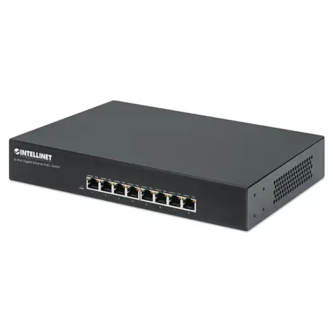INTELLINET Switch PoE 8 port 1Gbps PoE+ rack 802.3at/af 140W 560641