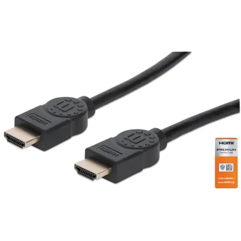 MANHATTAN HDMI 2.0 ARC HEC Összekötő aranyozott Fekete 1m 354837