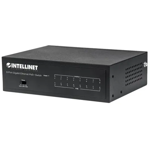 INTELLINET Switch PoE 8 port 8x1Gbps PoE+ rack 802.3at/af 60W HALSWTMH561204