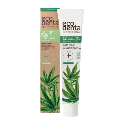 ECODENTA bio minősített multifunkcionális fogkrém kendermagolajjal és matchával 75 ml 103624