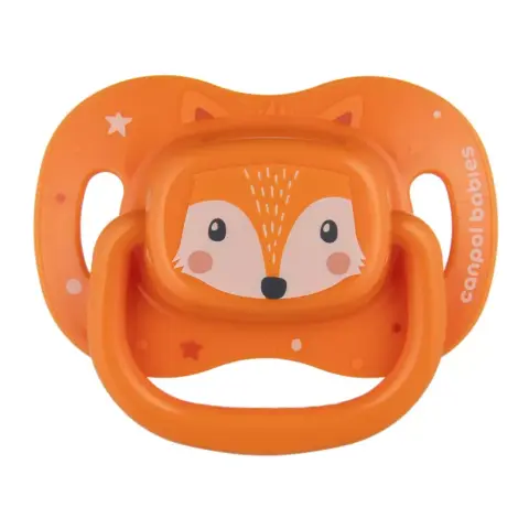 CANPOL BABIES Szimmetrikus szilikon cumi 0-6hó CUTE ANIMALS - narancs