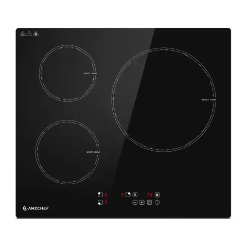 AMZCHEF Induction hob 3-zone 7400W glass ceramic CE-T-74IB3xyzf-CS