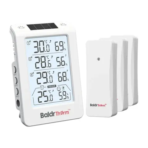 RAINPOINT Termo-higrométer 3 csatornás automatikus háttérvilágítással B0598