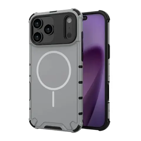 GIGAPACK Defender műanyag tok légpárnás sarokkal MagSafe Apple iPhone 17 Pro Max / iPhone 18 Pro Max világosszürke GP-191667