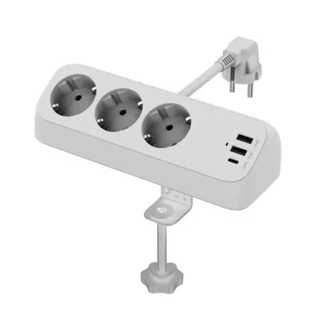 Power strip 3 sockets 2x USB-A 1x USB-C 1.5m white 19.99.1034-5