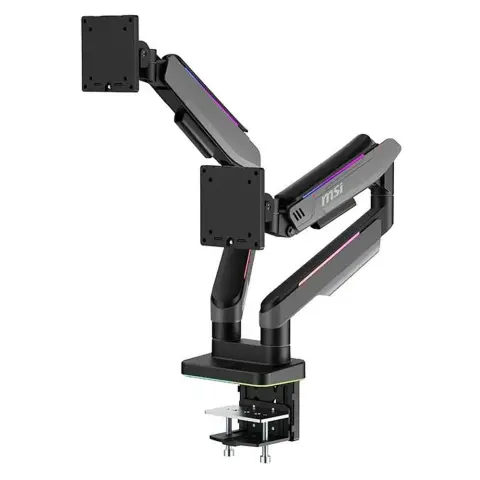 MSI MPG gas spring dual desktop monitor arm for 2 monitors with RGB lighting Iron Gray MT201DRG MPG MT201DRG