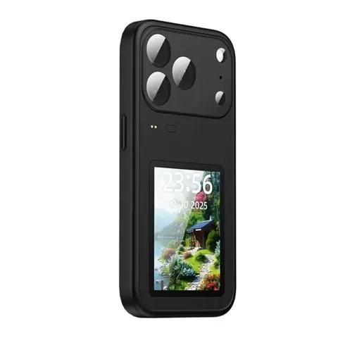 GIGAPACK Okos kijelzős telefonvédő üveg hátlap iPhone 17 Pro Max / iPhone 18 Pro Max fekete GP-191851
