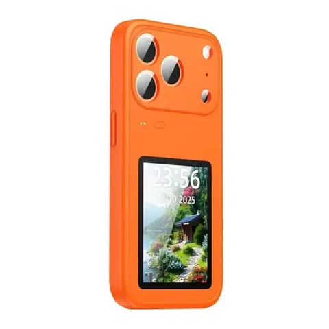 GIGAPACK Okos kijelzős telefonvédő üveg hátlap iPhone 17 Pro / iPhone 18 Pro narancssárga GP-191854