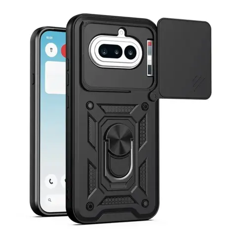 GIGAPACK Defender szilikon telefonvédő tartógyűrűvel kameravédő Nothing Phone 4a fekete GP-192119