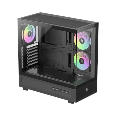 GAMEMAX NEX C51 ATX/BTF számítógépház edzett üveg fekete