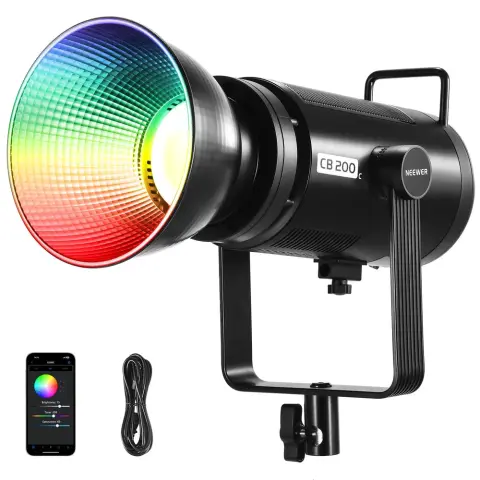 NEEWER CB200C RGB LED stúdiófény Bowens 23000Lux/1m 2500-7500K CRI97+ 200W COB LED