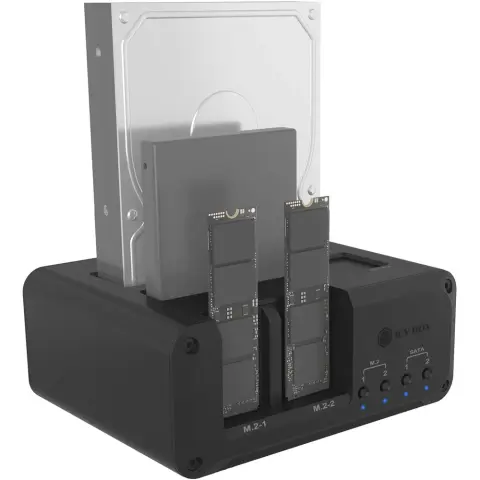 ICY BOX IB-2925MS-CU31 2x M.2 NVMe/SATA and 2.5"/3.5" SATA docking station USB-C 3.1 black 61214
