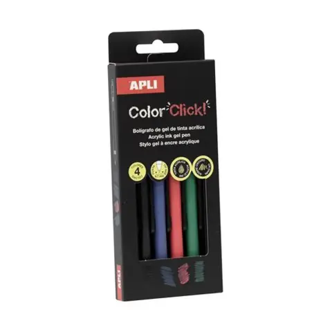 APLI Color Click Zseléstoll akril tintával 0.7 mm nyomógombos őszi színek 6 szín LCA20644
