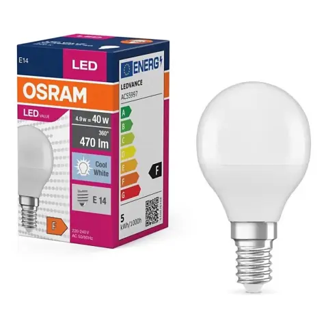 OSRAM 4.9W E14 470lm 4000K LED-VAL-147911