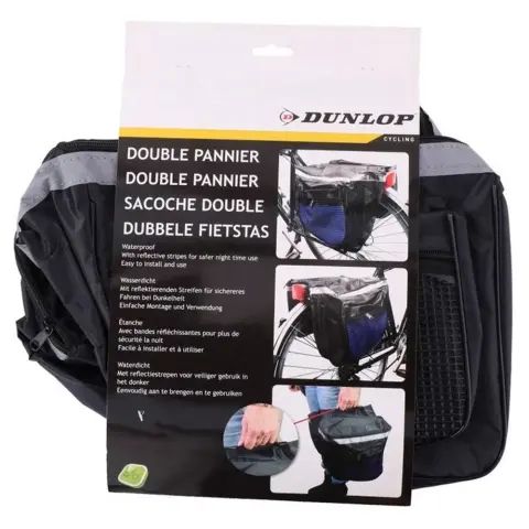 DUNLOP Kerékpártáska csomagtartóra dupla 30x26x10cm kék 208300198