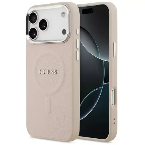 GUESS PU Saffiano MagSafe tok iPhone 17 Pro / iPhone 18 Pro rózsaszín GUHMP17LPSAREGSP