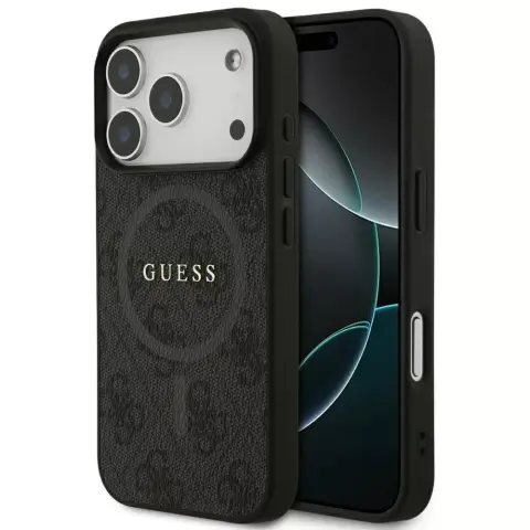 GUESS 4G Ring Classic Logo MagSafe tok iPhone 17 Pro / iPhone 18 Pro fekete GUHMP17LG4GFRK
