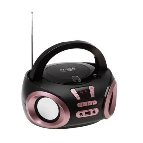 ADLER CD-MP3 Boombox rádióval és USB csatlakozással fekete AD 1181bc