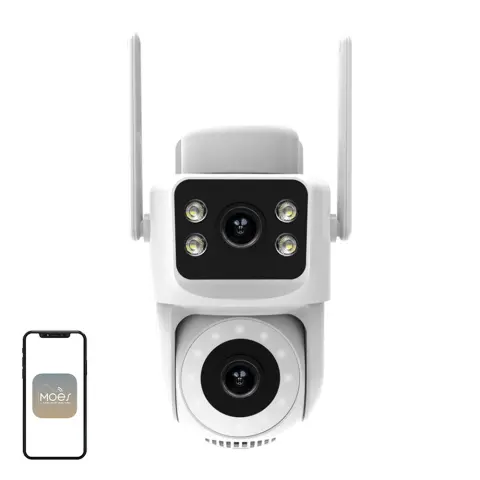 MOES IP kamera kettős lencsés Wi-Fi 4+4MP WCM-Q29-MS