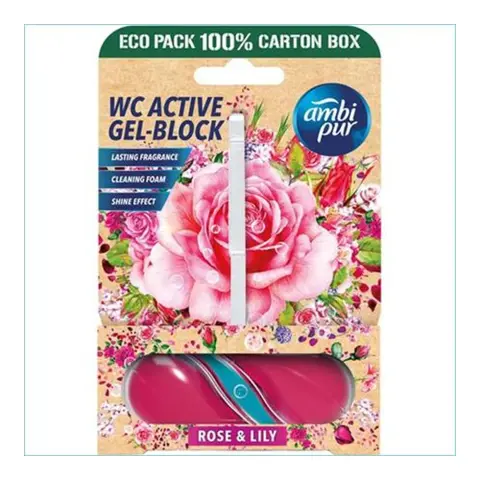 AMBI PUR Toilet cleaner block 45 g rose and lily KHT1587