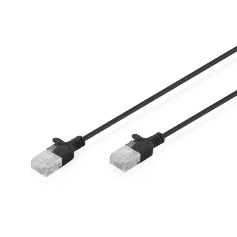 DIGITUS UTP CAT6 Slim Összekötő Fekete 1.5m DK-1618-015S-BL