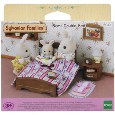 EPOCH Sylvanian Families franciaágy szett éjjeli lámpával és ébresztőórával 5019