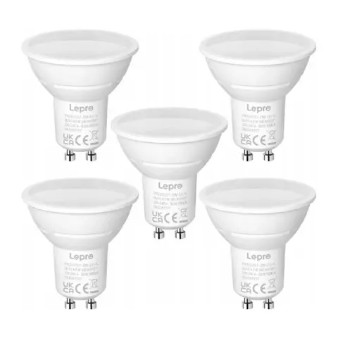 LEPRO LED izzó GU10 5W 6500K hideg fehér 5 db 200057-DW-EU-5