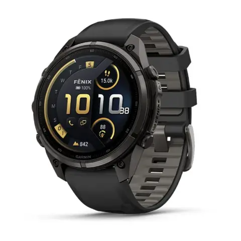 GARMIN Fenix 9 Pro inReach 47mm AMOLED szürke DLC Titanium fekete szilikon szíjjal (ED XD) 010-04336-11