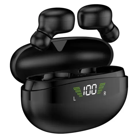 AKAI TWS earbuds with display charging case black BTE-J350