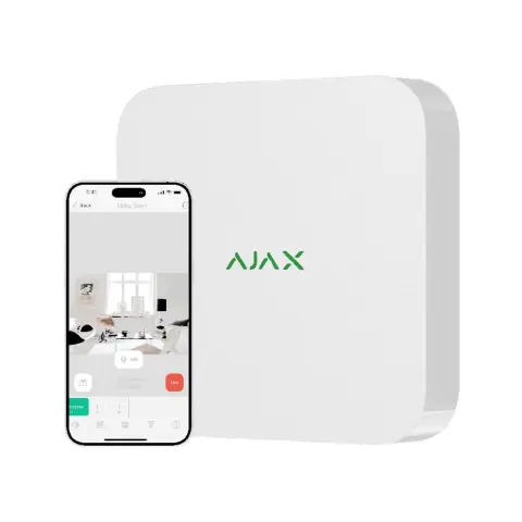 AJAX SYSTEMS Hálózati rögzítő NVR DC 8 csatornás fehér A-NVR-DC-8-WH