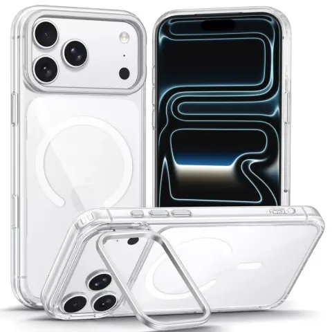 TECH-PROTECT MagStand MagSafe tok iPhone 17 Pro Max / iPhone 18 Pro Max átlátszó-fehér