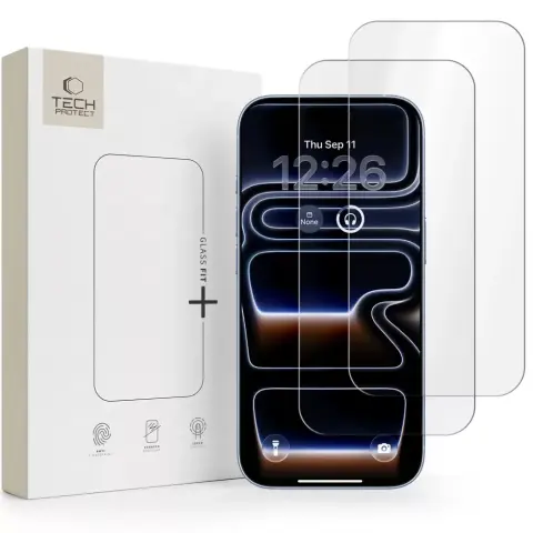 TECH-PROTECT Glass Fit+ kijelzővédő iPhone 17 Pro Max / iPhone 18 Pro Max/16 Pro Max átlátszó 2db