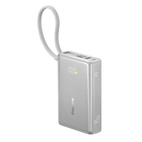 BASEUS PicoGo Power Bank 10000mAh 45W USB-C kabel srebrni P10076803853-00
