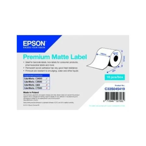 EPSON S045727 PREMIUM MATTE LABEL CONT.R 105MM X 35M