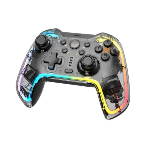 BLACKBIRD Kontroller Nintendo Switch/Lite/OLED/Android/iOS/PC BT 5.0 Átlátszó Fehér RGB BH7040RGWHITE