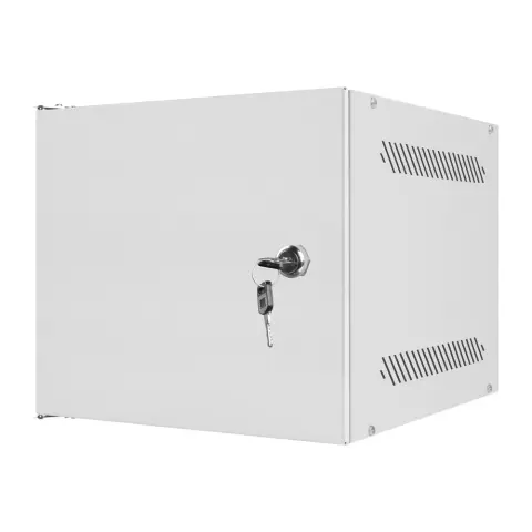 LANBERG Rack szekrény 10" fali 4U szürke fém ajtóval