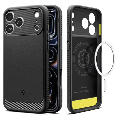 SPIGEN Rugged Armor MagFit tok iPhone 17 Pro / iPhone 18 Pro fekete ACS12147