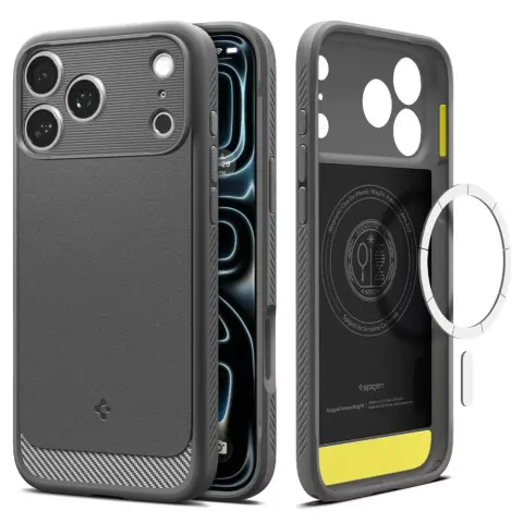 SPIGEN Rugged Armor MagFit tok iPhone 17 Pro / iPhone 18 Pro szürke ACS12148